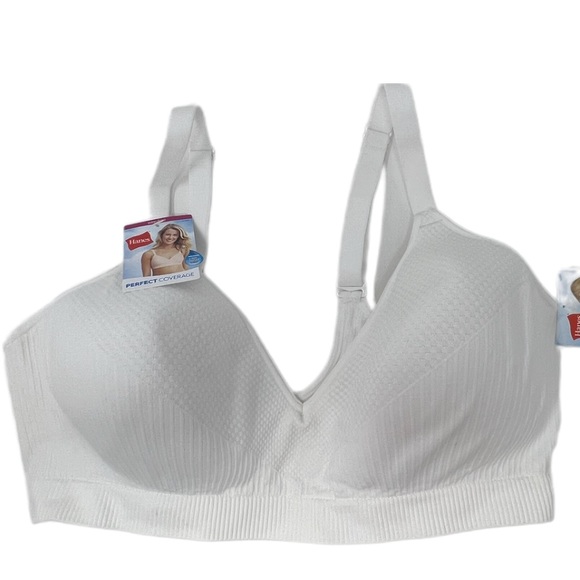 Hanes Perfect Coverage ComfortFlex Fit Wirefree Bra G260 in White Rib - Picture 6 of 16